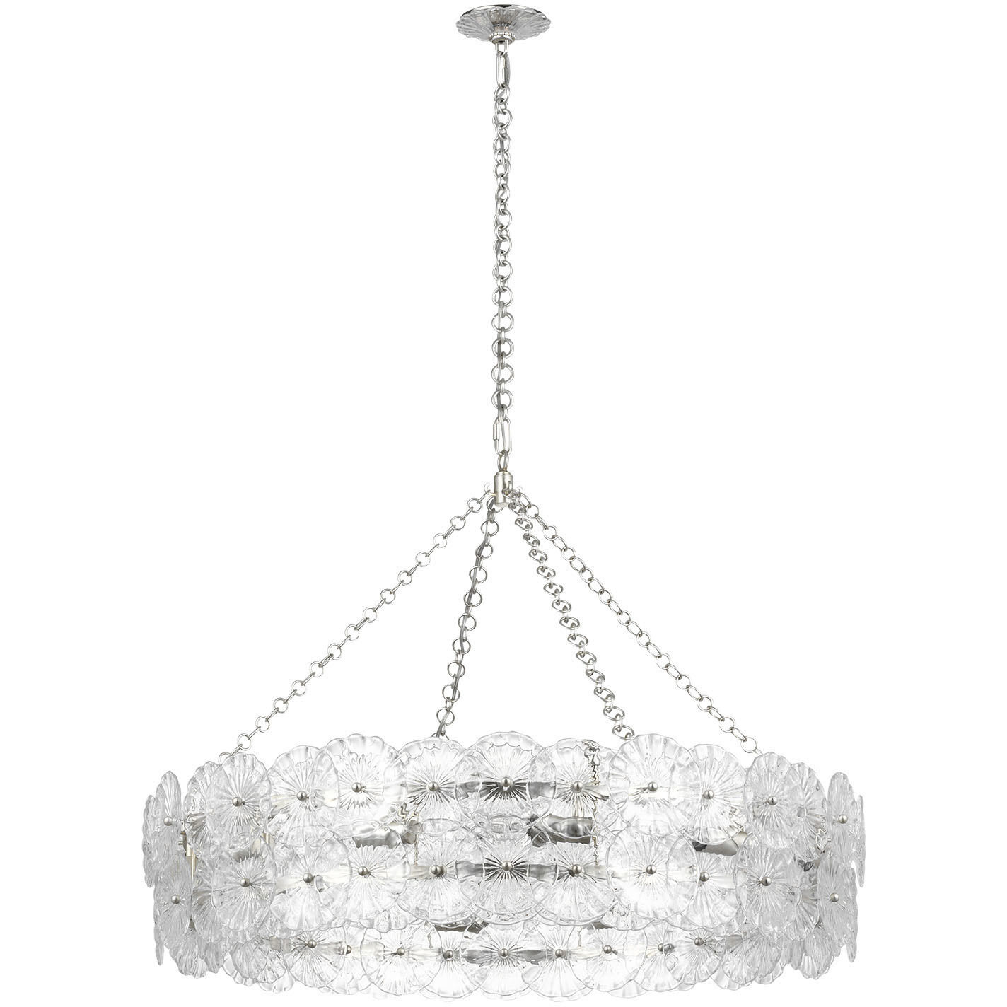 Julie Neill Gianna LED 35.75 inch Burnished Silver Leaf Ring Chandelier Ceiling Light
