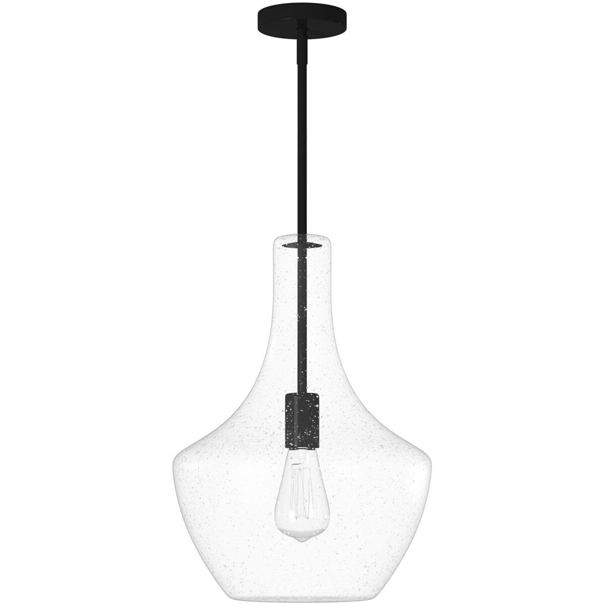 EVOLV 14 inch Matte Black Pendant Ceiling Light, Harlow Family