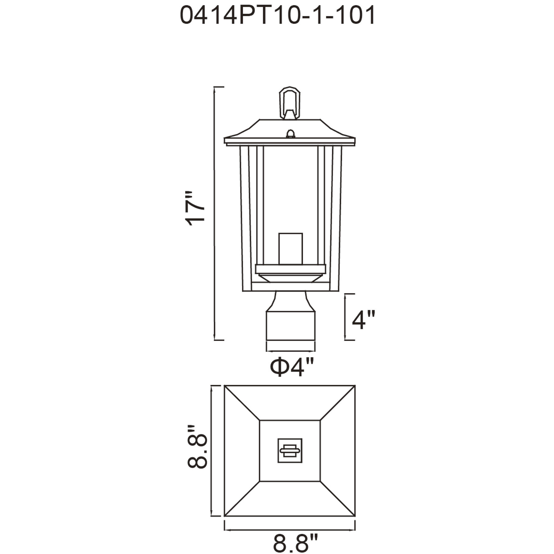 Winfield 1 Light 17 inch Black Outdoor Lantern Head