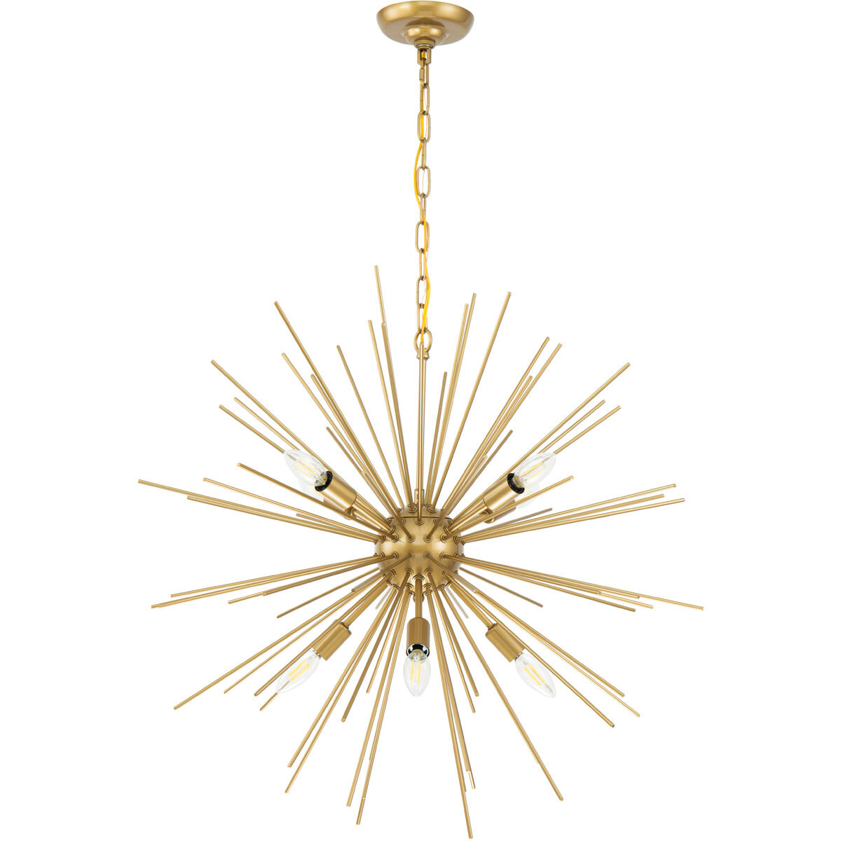 Timber 8 Light 30 inch Brass Pendant Ceiling Light