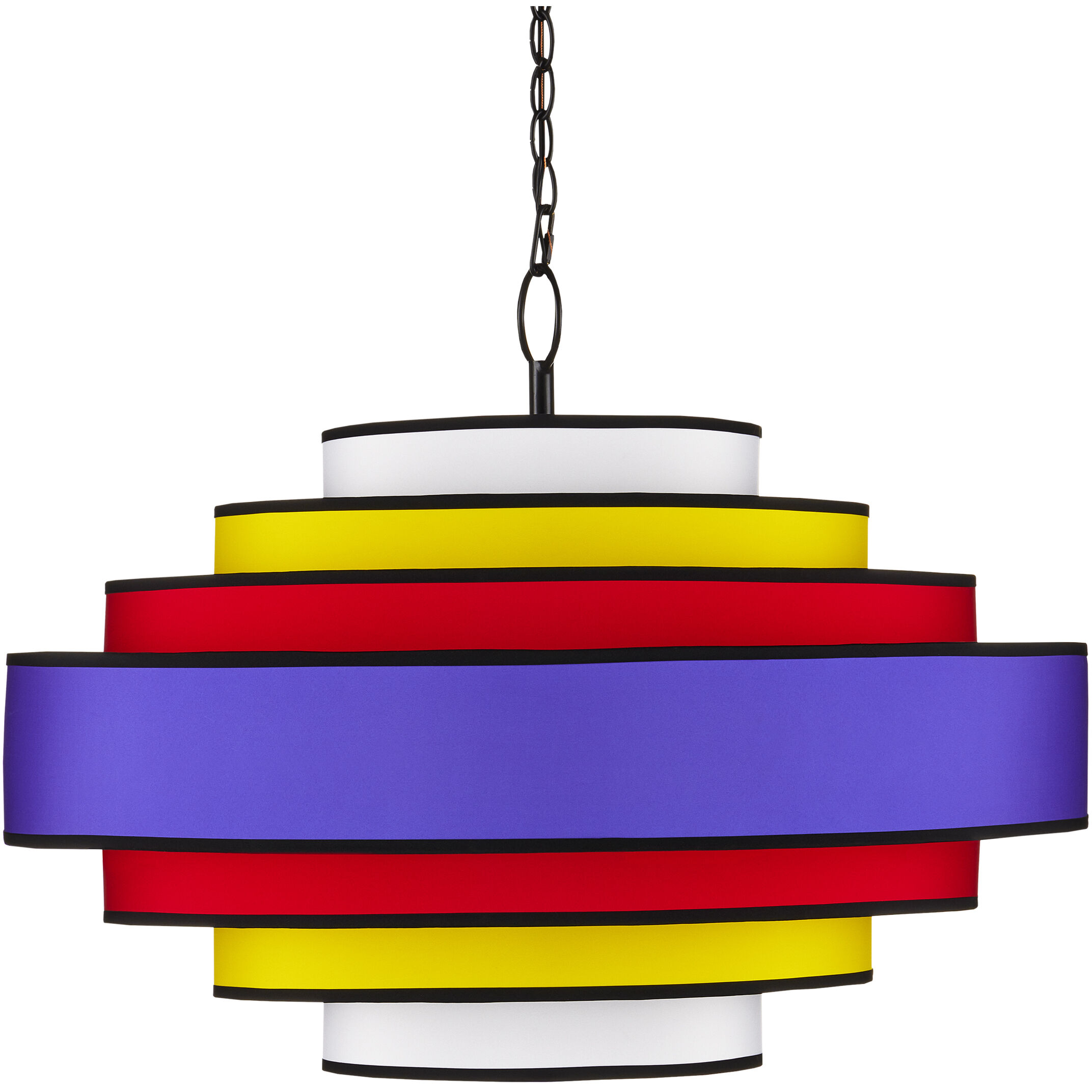 Maura 6 Light 30 inch Multi-Color/Satin Black Chandelier Ceiling Light