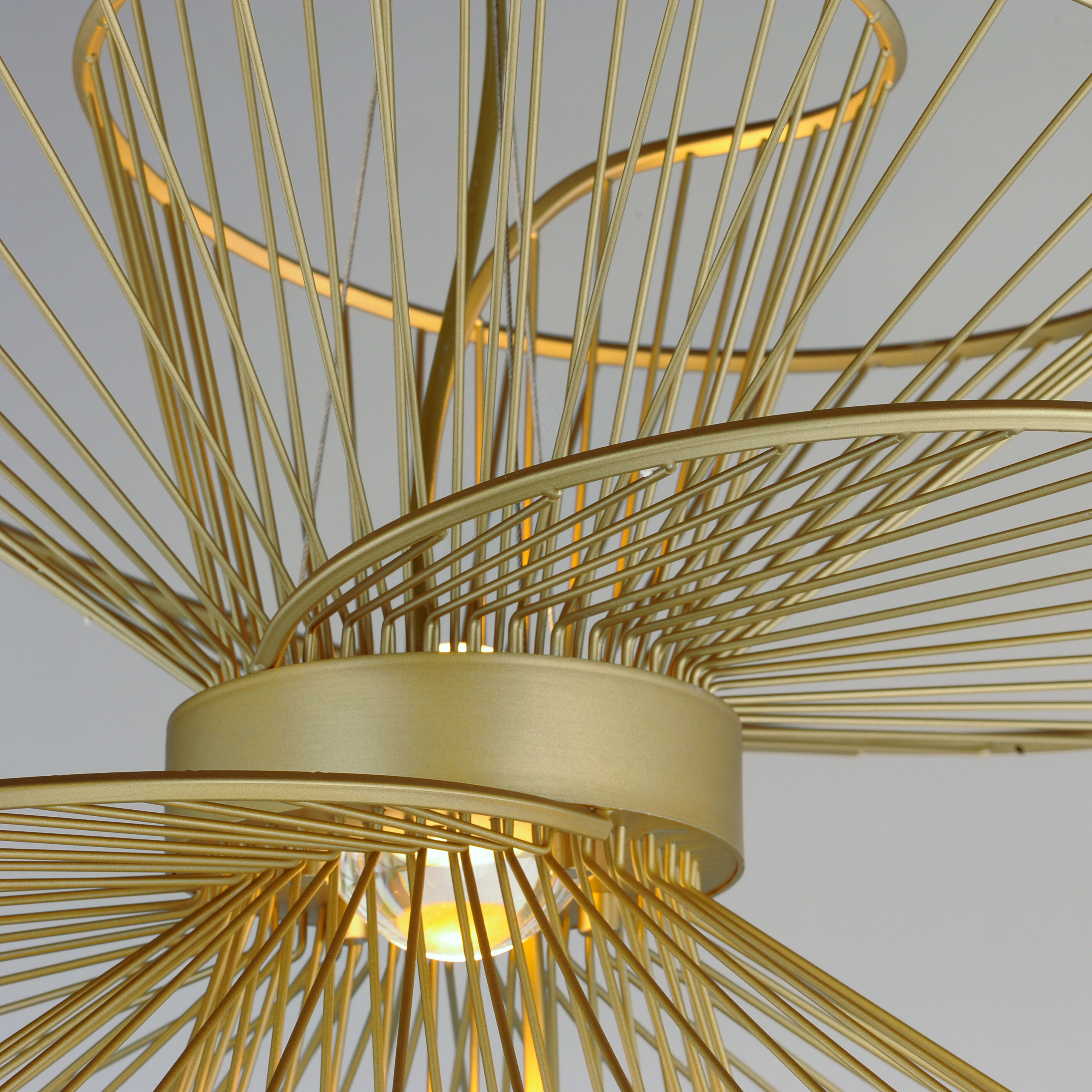 Zeta Suspension Pendant Ceiling Light in Natural Aged Brass