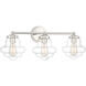 Vintage 3 Light 26 inch Polished Nickel Bathroom Vanity Light Wall Light
