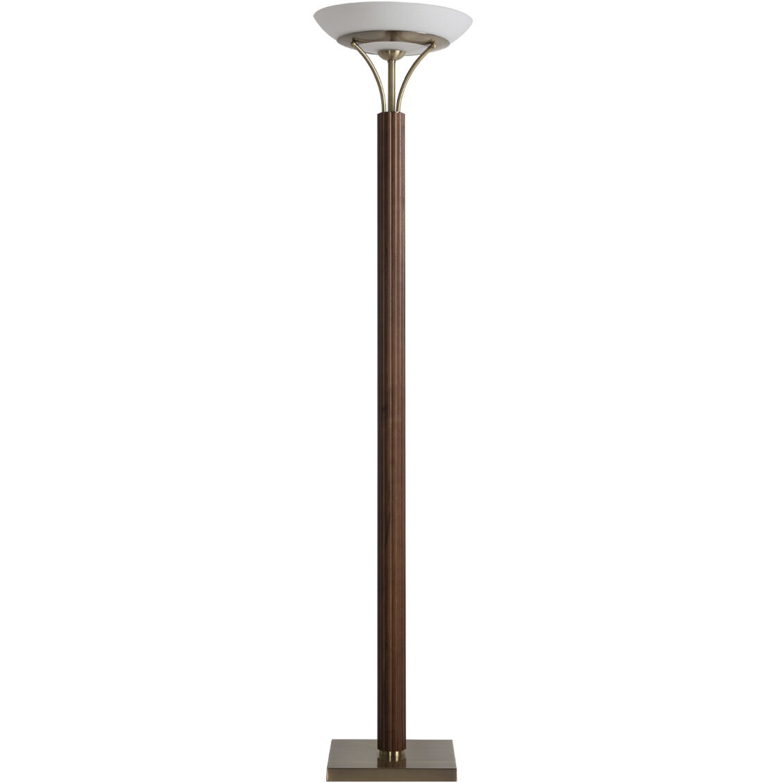 Tambo 72 inch 23.00 watt Dark Walnut and Weathered Brass Torchiere Floor Lamp Portable Light