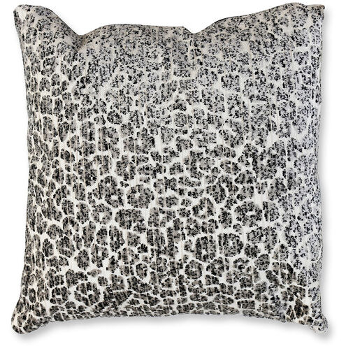 Catmando Graphite 22 inch Graphite/Cream Leopard Pillow