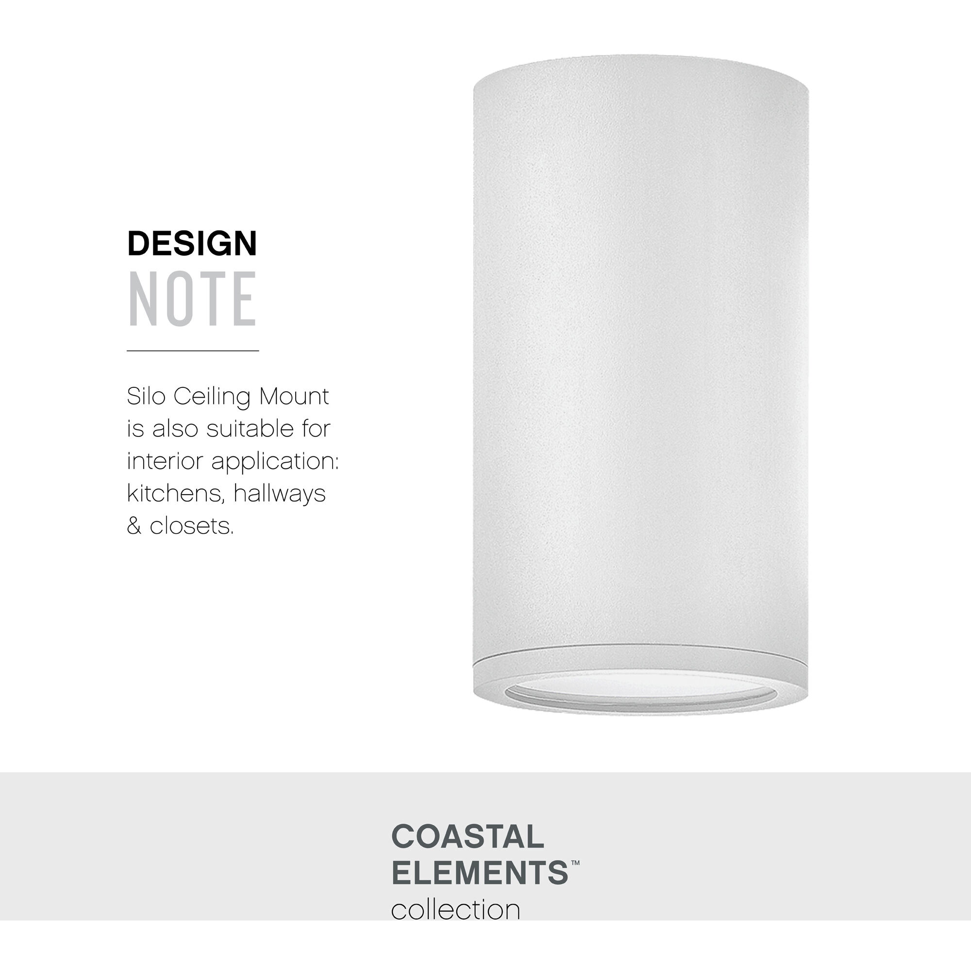 Coastal Elements Silo LED 8 inch Satin White Outdoor Wall Mount Lantern, Down Light