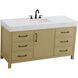 Nathan 60 X 34 inch Honey Brown Bathroom Vanity Cabinet