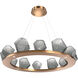 Gem LED 37.4 inch Novel Brass Chandelier Ceiling Light in Smoke, 2700K LED, Ring