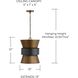 Loren 1 Light 13 inch Patinaed Brass and Dark Zinc Pendant Ceiling Light
