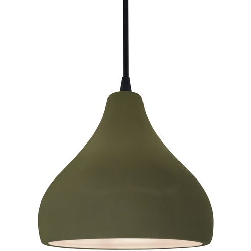 Radiance LED 8 inch Matte Green and Matte Black Pendant Ceiling Light