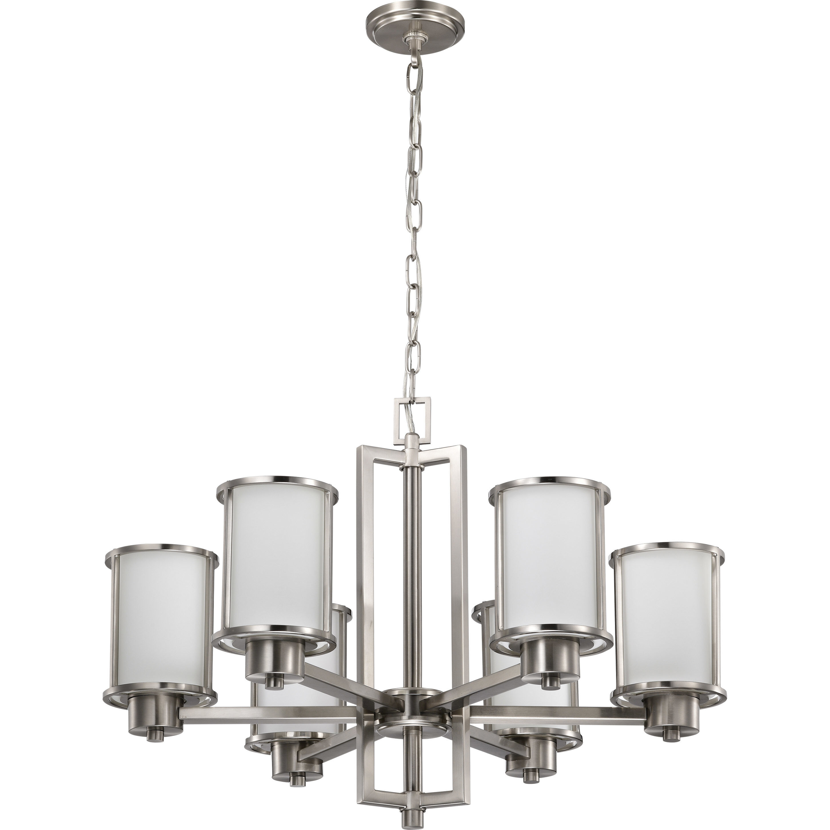 Odeon 6 Light 28 inch Brushed Nickel Chandelier Ceiling Light
