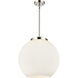 Ballston Athens LED 15.75 inch Polished Nickel Statement Pendant Ceiling Light in Matte White
