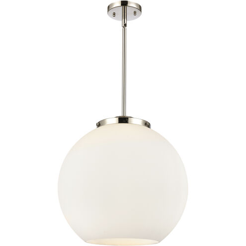 Ballston Athens LED 15.75 inch Polished Nickel Statement Pendant Ceiling Light in Matte White
