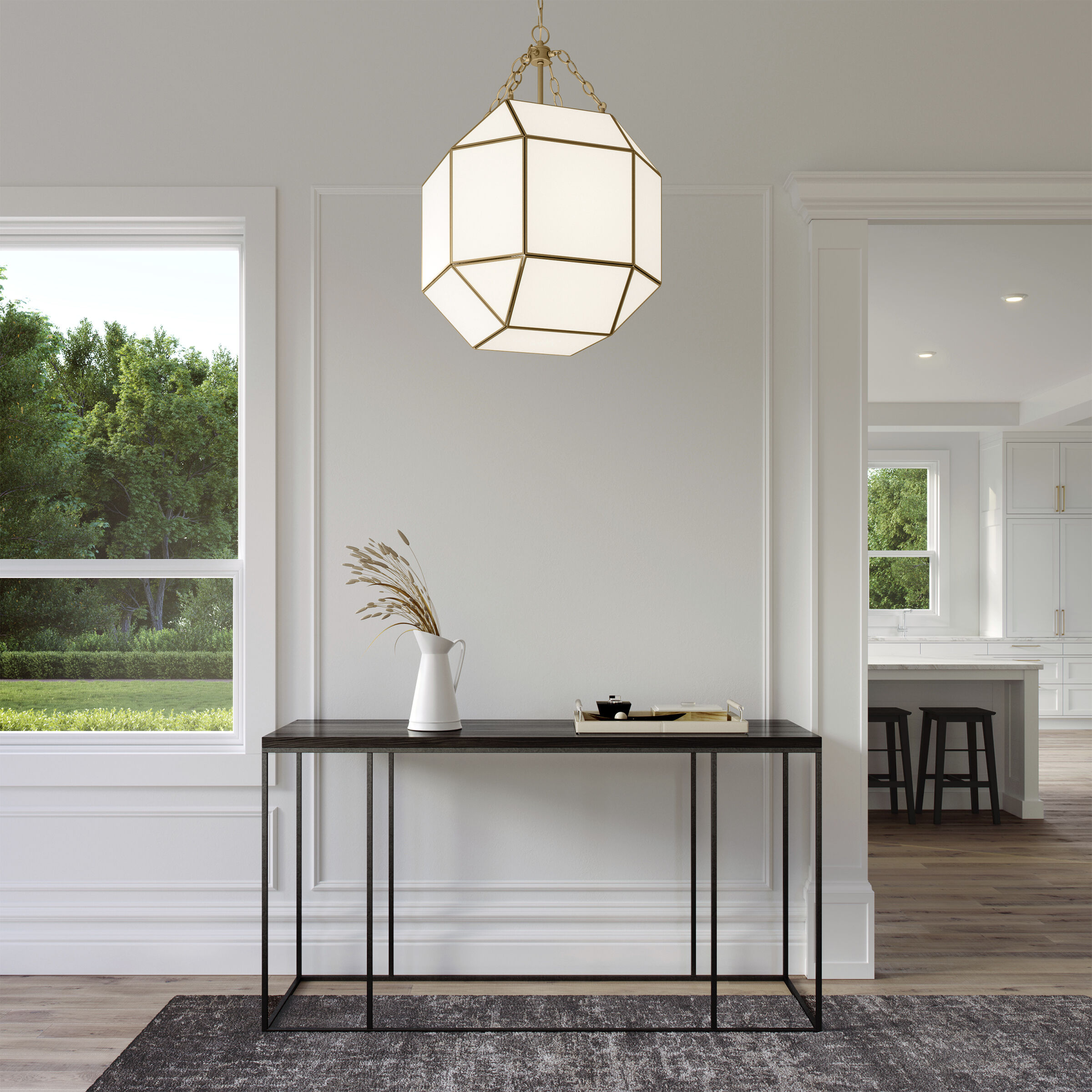 Visual Comfort Studio Collection Sea Gull 5279453 848 Suzanne Kasler Morrison 3 Light 18.5 inch Satin Brass Pendant Ceiling Light