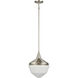 Mid-Century Schoolhouse 1 Light 12 inch Satin Nickel Mini Pendant Ceiling Light