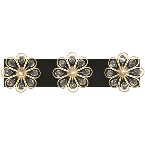 Poppy 3 Light 23 inch Matte Black with Satin Nickel Bathroom Vanity Light Wall Light in Matte Black/Satin Nickel