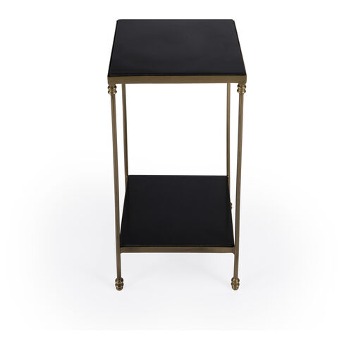 Imogen Iron and Granite Side Table in Black
