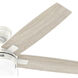 Anisten 52 inch Fresh White with Fresh White/Light Oak Blades Ceiling Fan
