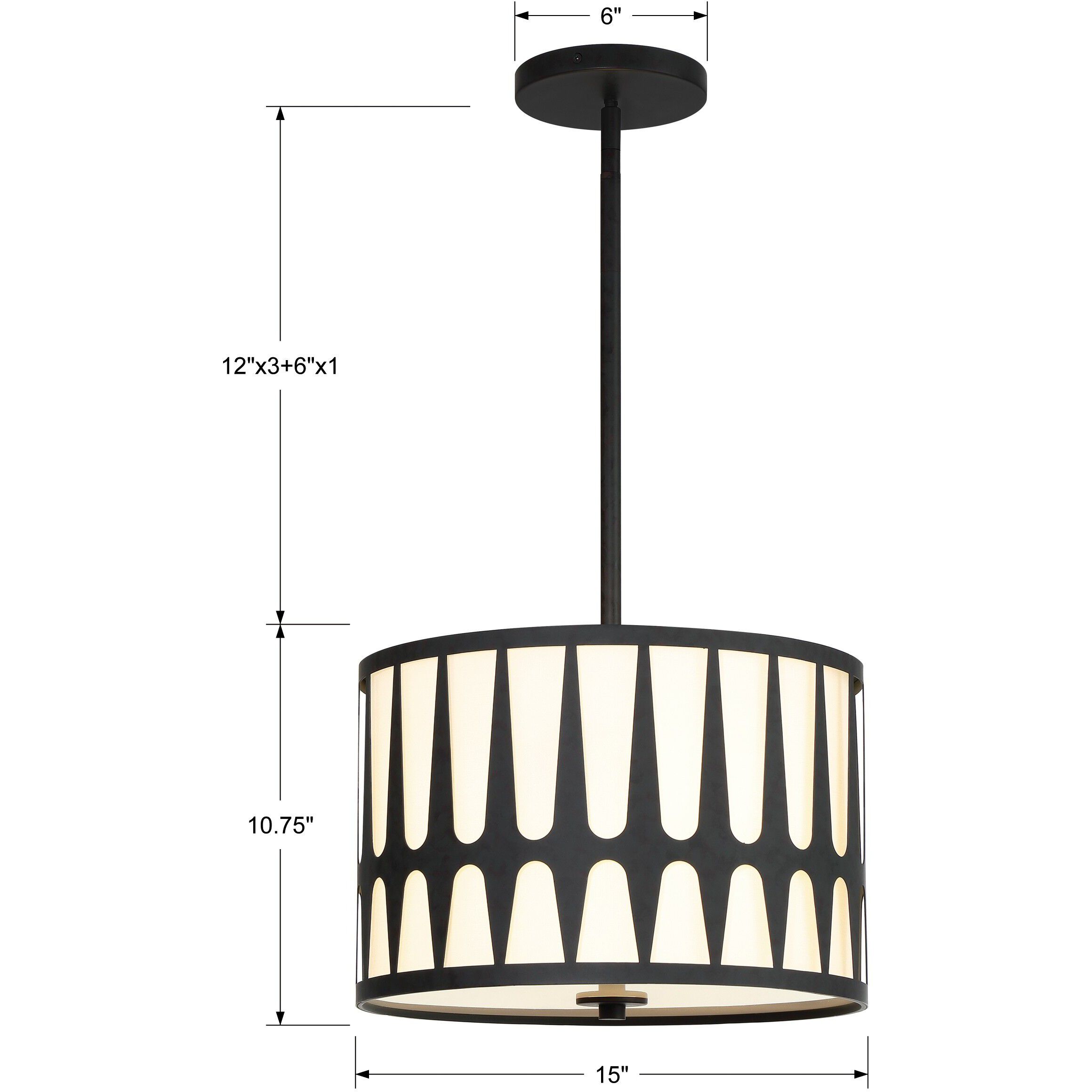 Royston Pendant Ceiling Light in Antique White