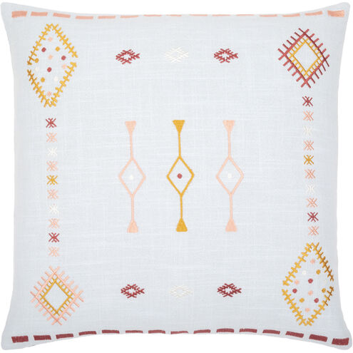 Zina 22 inch Pale Blue Pillow Kit in 22 x 22, Square