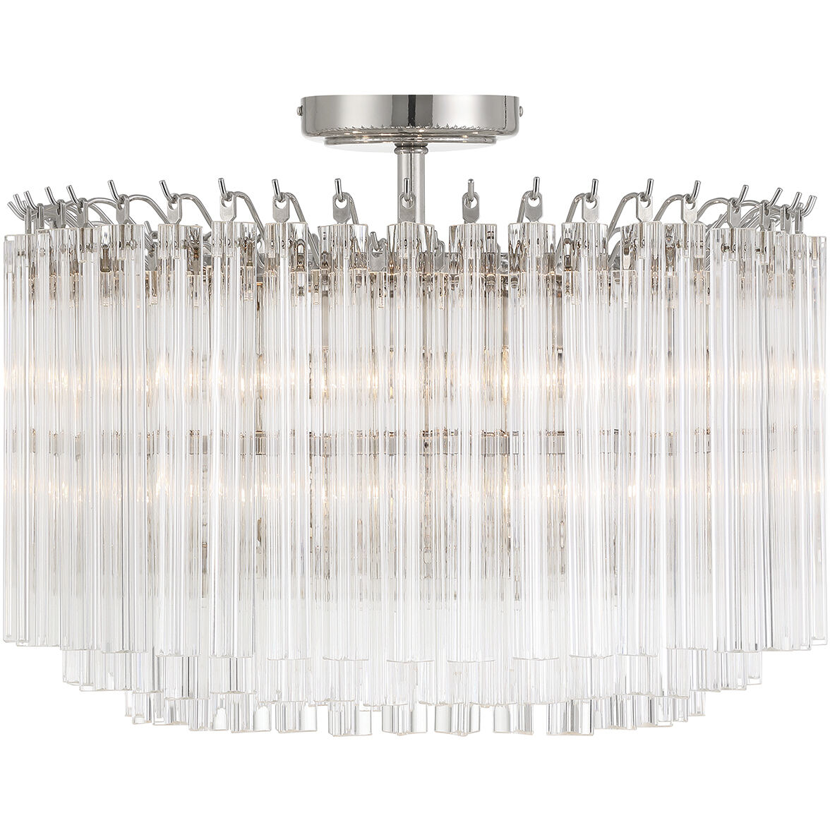 Lofton 5 Light 18 inch Polished Nickel Semi Flush Ceiling Light