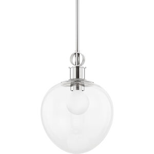 Anna 1 Light 10 inch Polished Nickel Pendant Ceiling Light