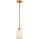 Ballston Hadley 1 Light 5 inch Satin Gold Pendant Ceiling Light in Matte White Glass, Ballston