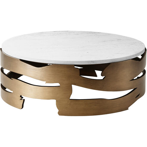 Michael Berman - Califolio 48 X 48 inch Figured Bianco Carrara Marble Cocktail Table