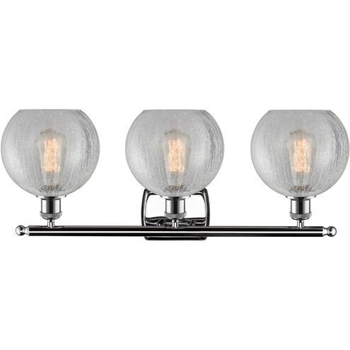 Ballston Athens 3 Light 26 inch Polished Chrome Bath Vanity Light Wall Light in Clear Crackle Glass, Ballston