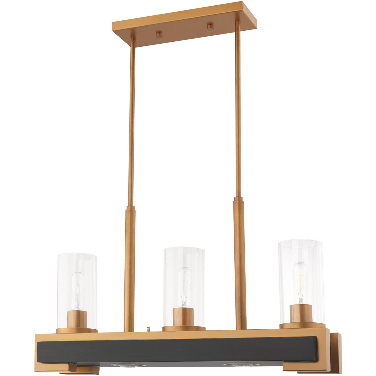 Buttonwood 5 Light 28 inch Aged Gold Linear Chandelier Ceiling Light