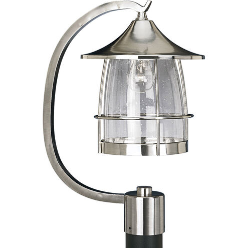 Prairie 1 Light 19 inch Brushed Nickel Outdoor Post Lantern