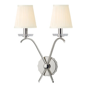 Clyde 2 Light 13 inch Polished Nickel Wall Sconce Wall Light