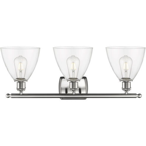 Ballston Ballston Dome 3 Light 28 inch Brushed Satin Nickel Bath Vanity Light Wall Light in Clear Glass