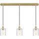 Ballston Cobbleskill 3 Light 36.5 inch Satin Gold Linear Pendant Ceiling Light