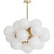Shine 17 Light 33.75 inch Natural Brass Chandelier Ceiling Light in Swirl Glass