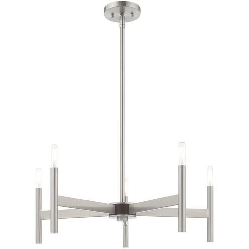 Copenhagen 5 Light 25 inch Brushed Nickel Chandelier Ceiling Light