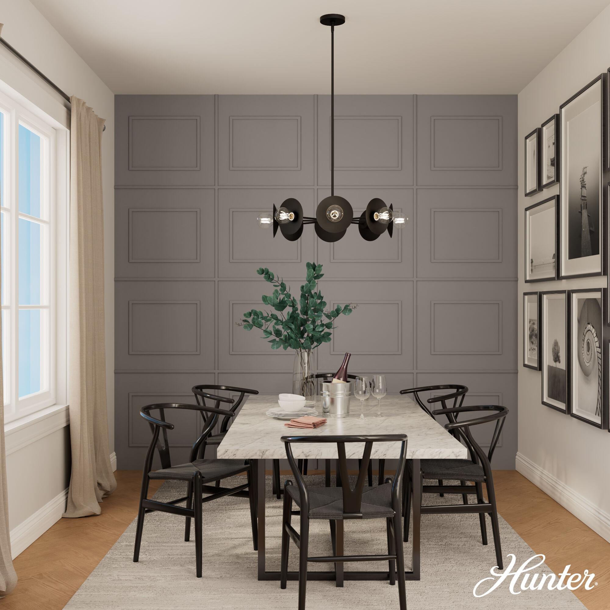 Fernando 8 Light 24 inch Flat Matte Black Chandelier Ceiling Light, Medium