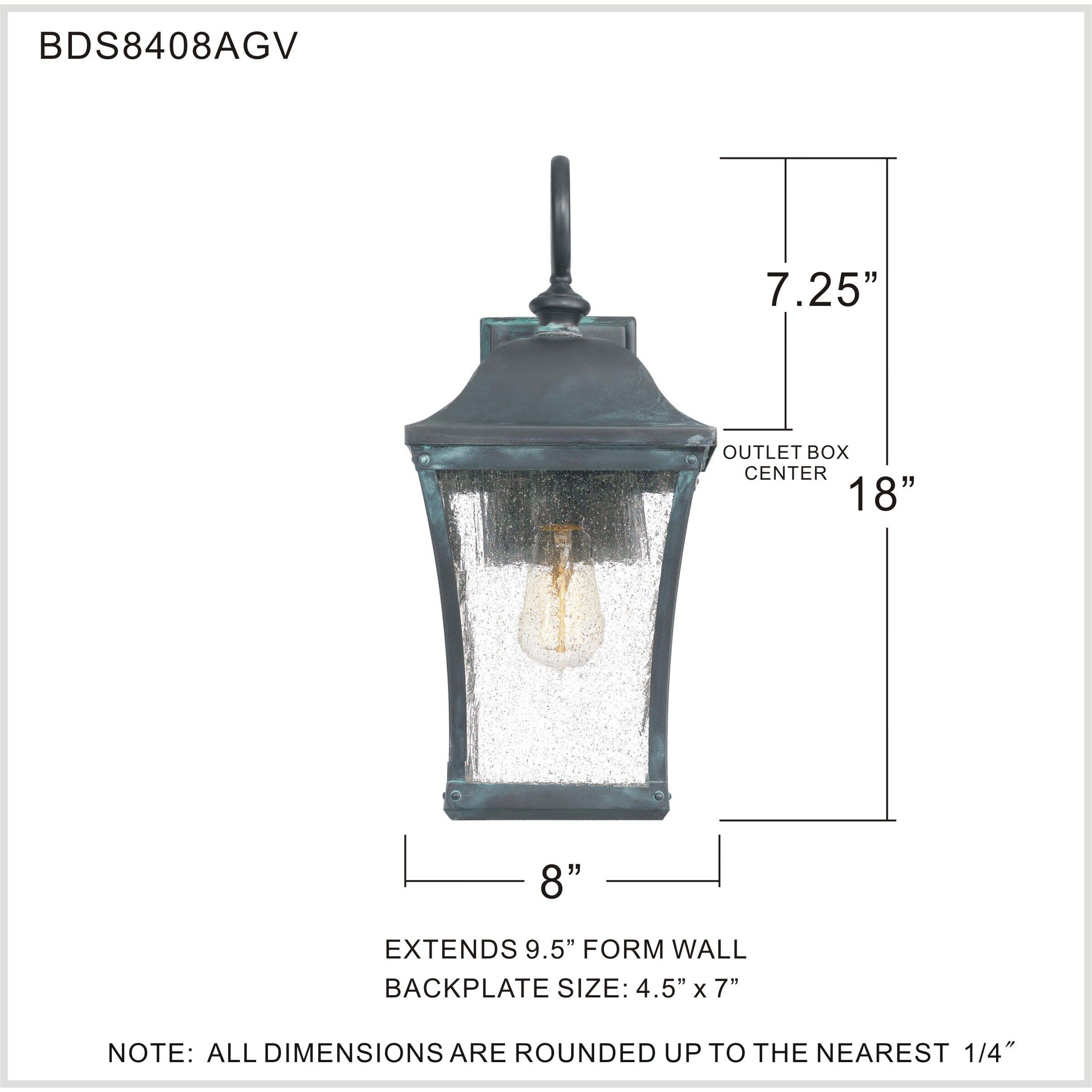 Bardstown 1 Light 18 inch Aged Verde Outdoor Wall Lantern