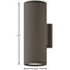Coastal Elements Silo LED 12 inch Architectural Bronze Outdoor Wall Mount Lantern, Up/Down Light