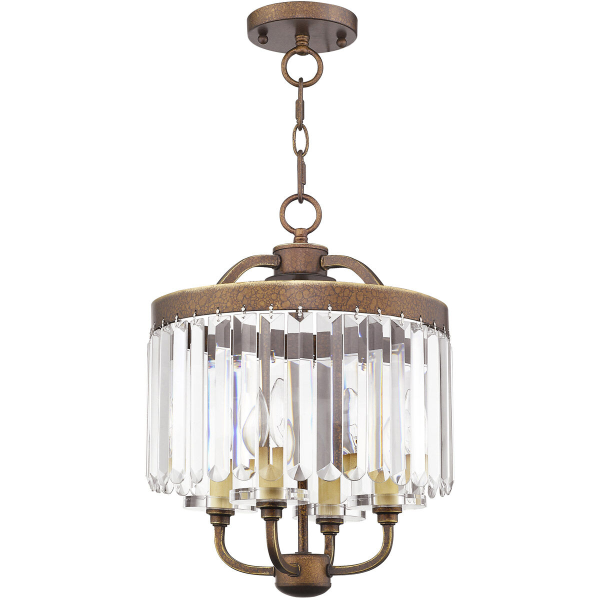 Ashton 4 Light 13 inch Hand Painted Palacial Bronze Convertible Mini Chandelier/Ceiling Mount Ceiling Light