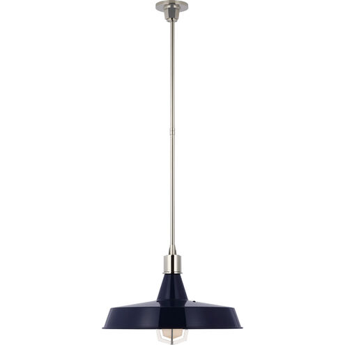 Thomas O'Brien Fitz LED 20 inch Polished Nickel Pendant Ceiling Light in Navy, XL