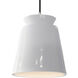 Radiance Collection - Trapezoid Pendant Ceiling Light in Brushed Nickel, Dedicated LED, Black Cord, Gloss White, Form+Finish+Function