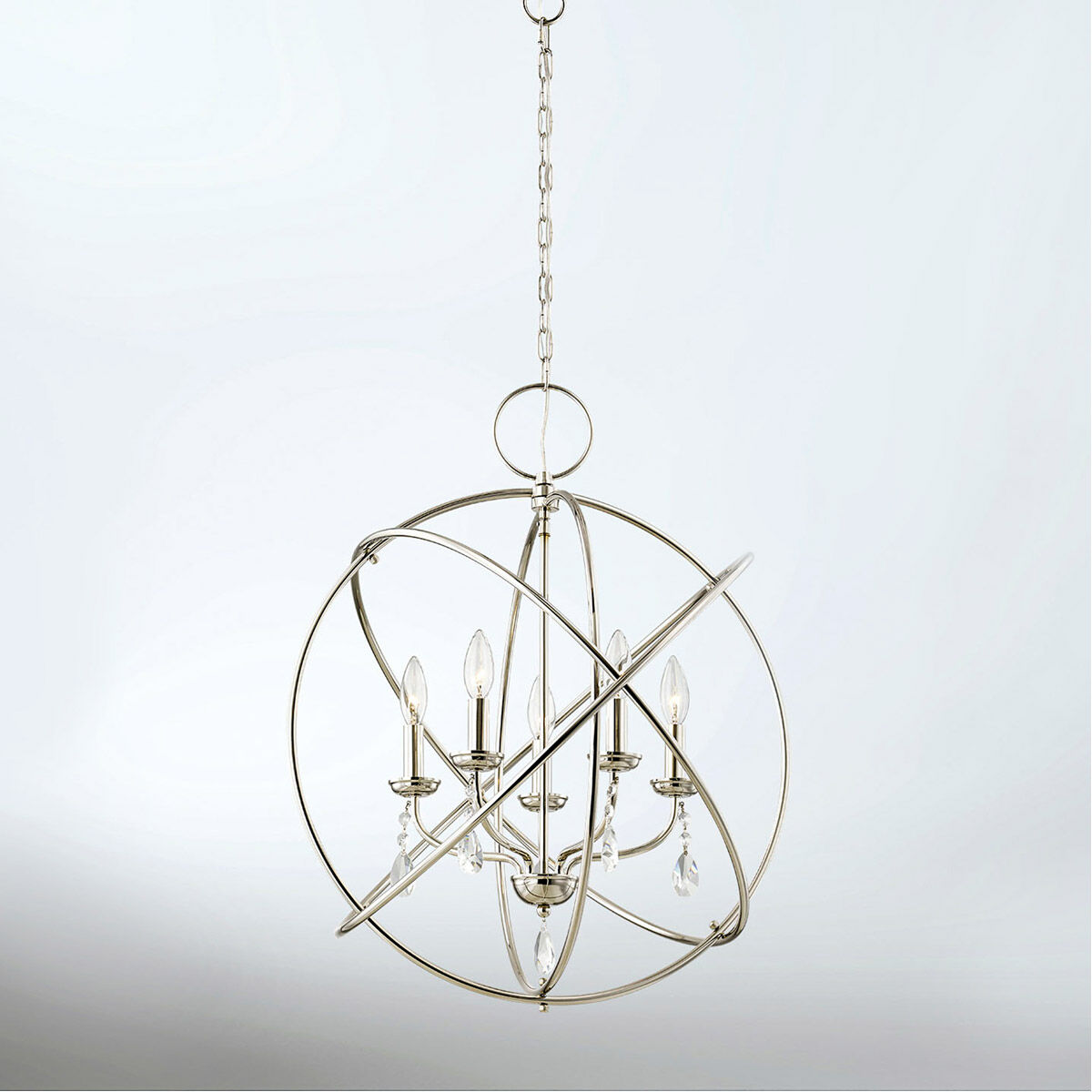 Aria 5 Light 22 inch Polished Nickel Chandelier Ceiling Light