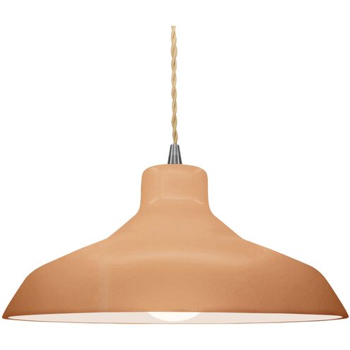 Radiance 1 Light 15.5 inch Adobe and Brushed Nickel Pendant Ceiling Light