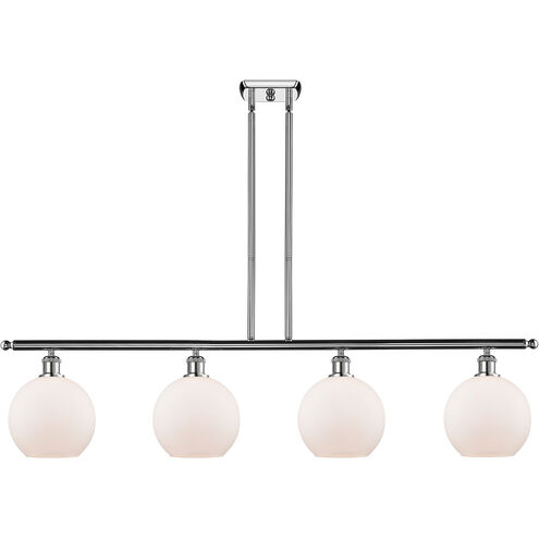 Ballston Athens LED 48 inch Polished Chrome Island Light Ceiling Light in Matte White Glass, Ballston