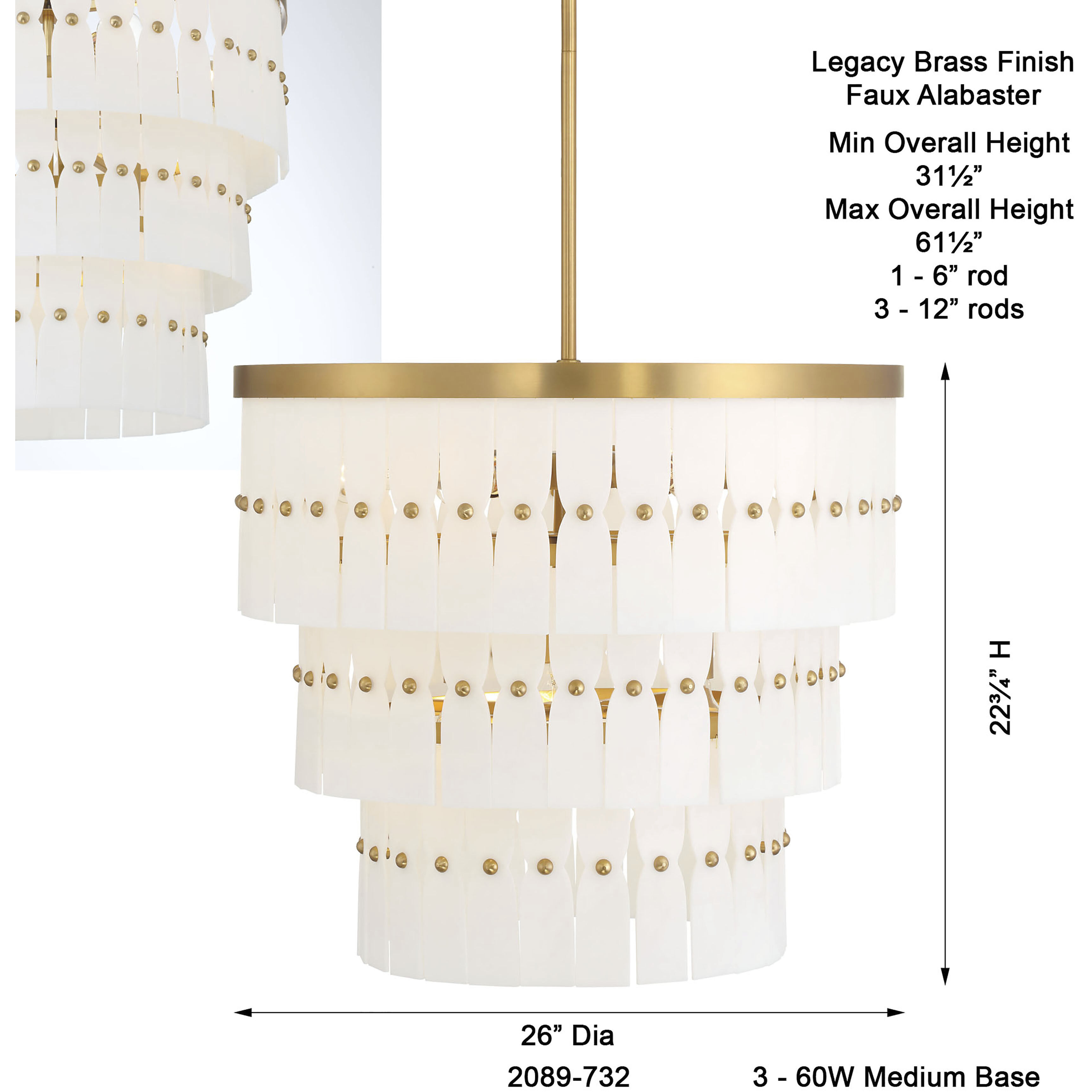 Coronelle 9 Light 26 inch Legacy Brass Pendant Ceiling Light