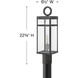 Open Air Porter LED 23 inch Aged Zinc Outdoor Post Mount Lantern, Estate Series
