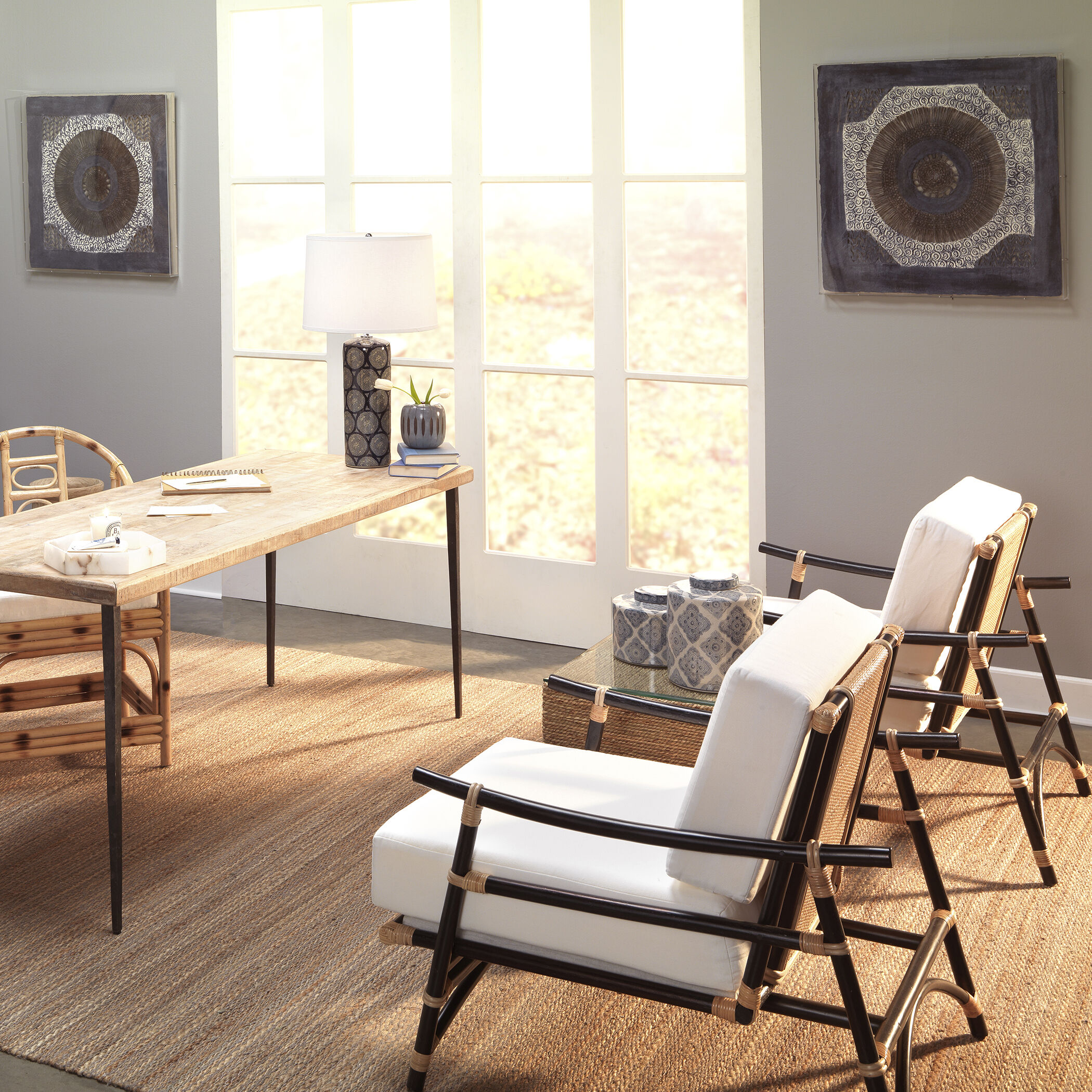 Batik Blue Framed Wall Art