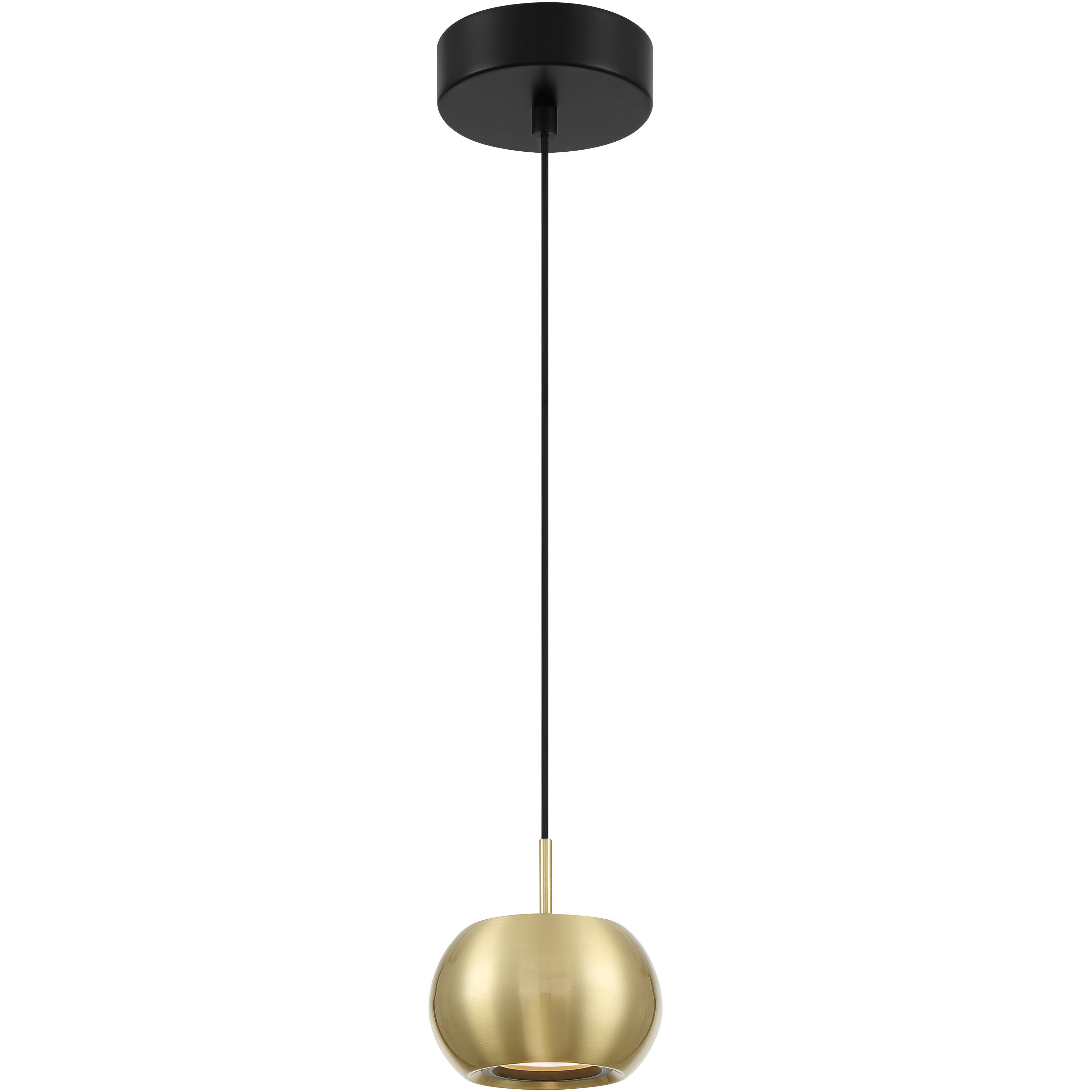 Halo LED 5 inch Coal And Brushed Gold Mini Pendant Ceiling Light