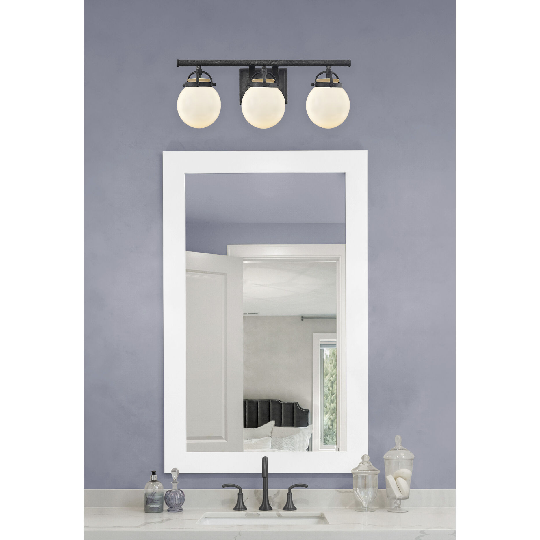 Latreille 3 Light 22 inch Weathered Zinc Bath Vanity Light Wall Light